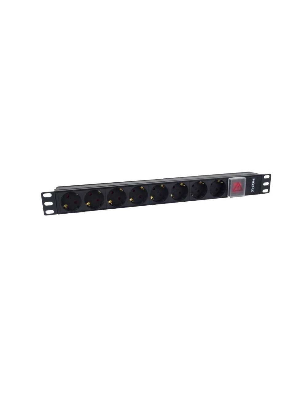 Regleta con Interruptor Phasak BNS 1520/ 8 Tomas de Corriente/ Cable 3m/ Negro