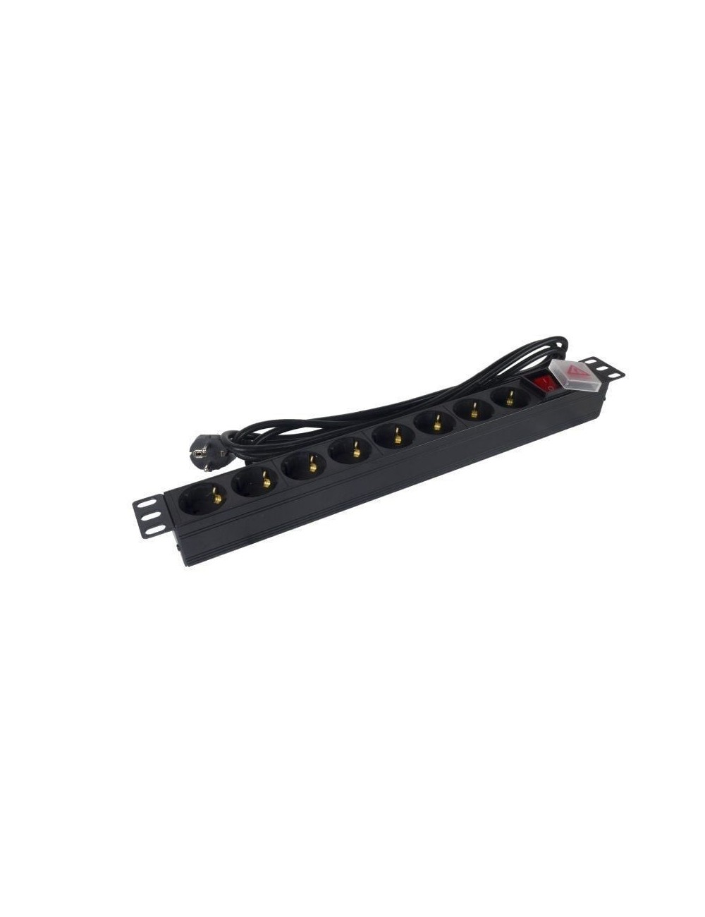 Regleta con Interruptor Phasak BNS 1520/ 8 Tomas de Corriente/ Cable 3m/ Negro