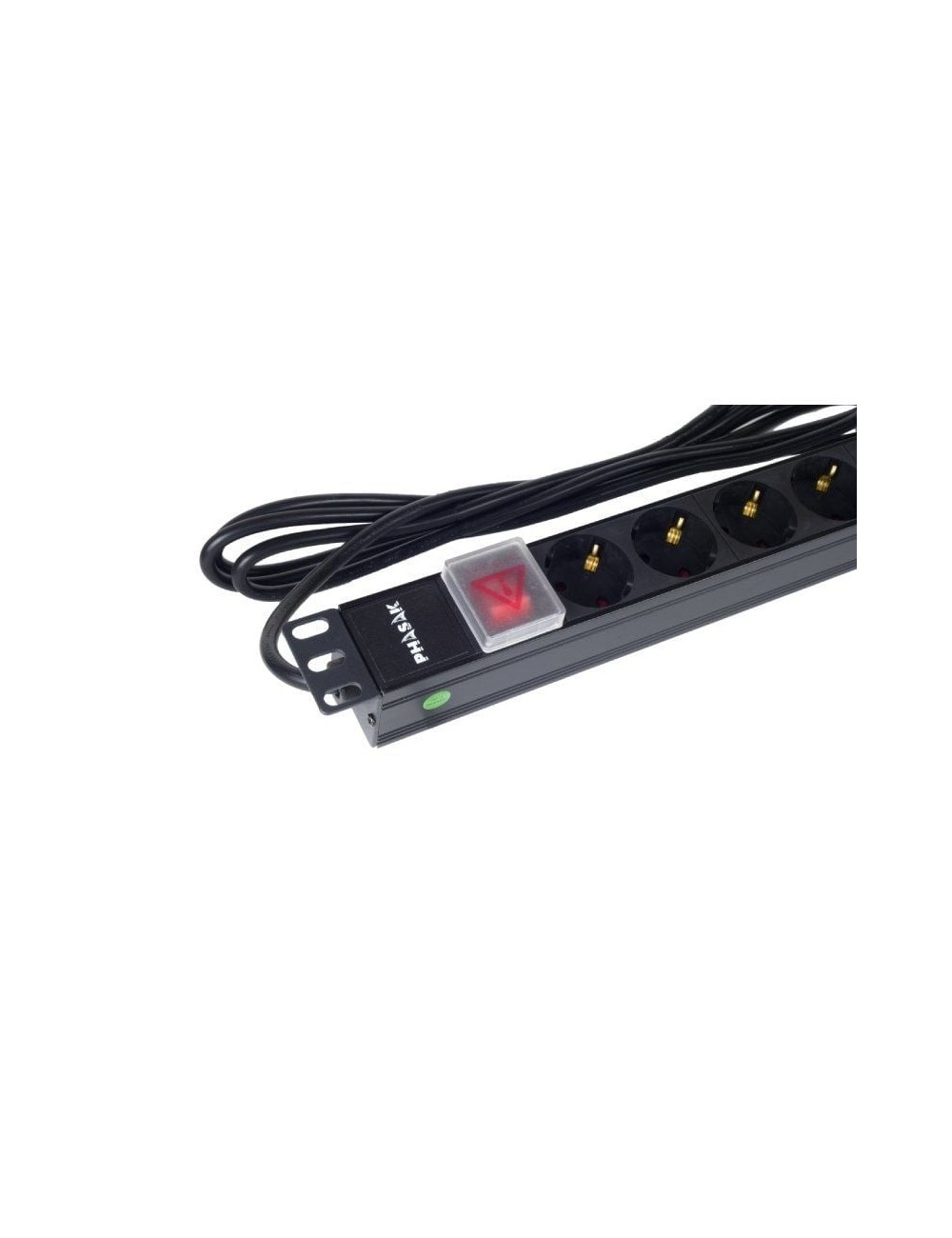 Regleta con Interruptor Phasak BNS 1520/ 8 Tomas de Corriente/ Cable 3m/ Negro