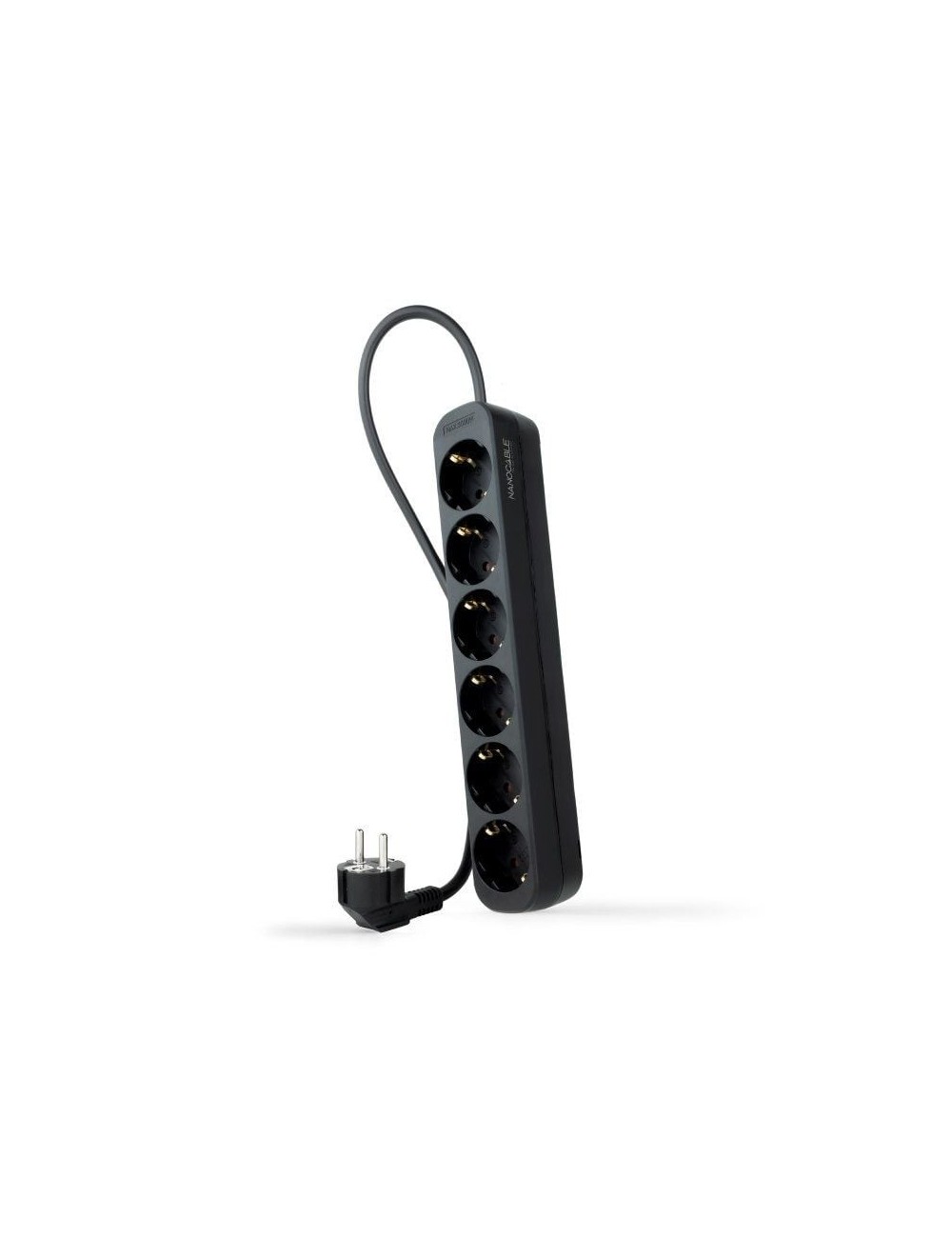 Regleta Nanocable 10.37.0006-NS-BK/ 6 Tomas de Corriente/ Cable 1.4m/ Negra