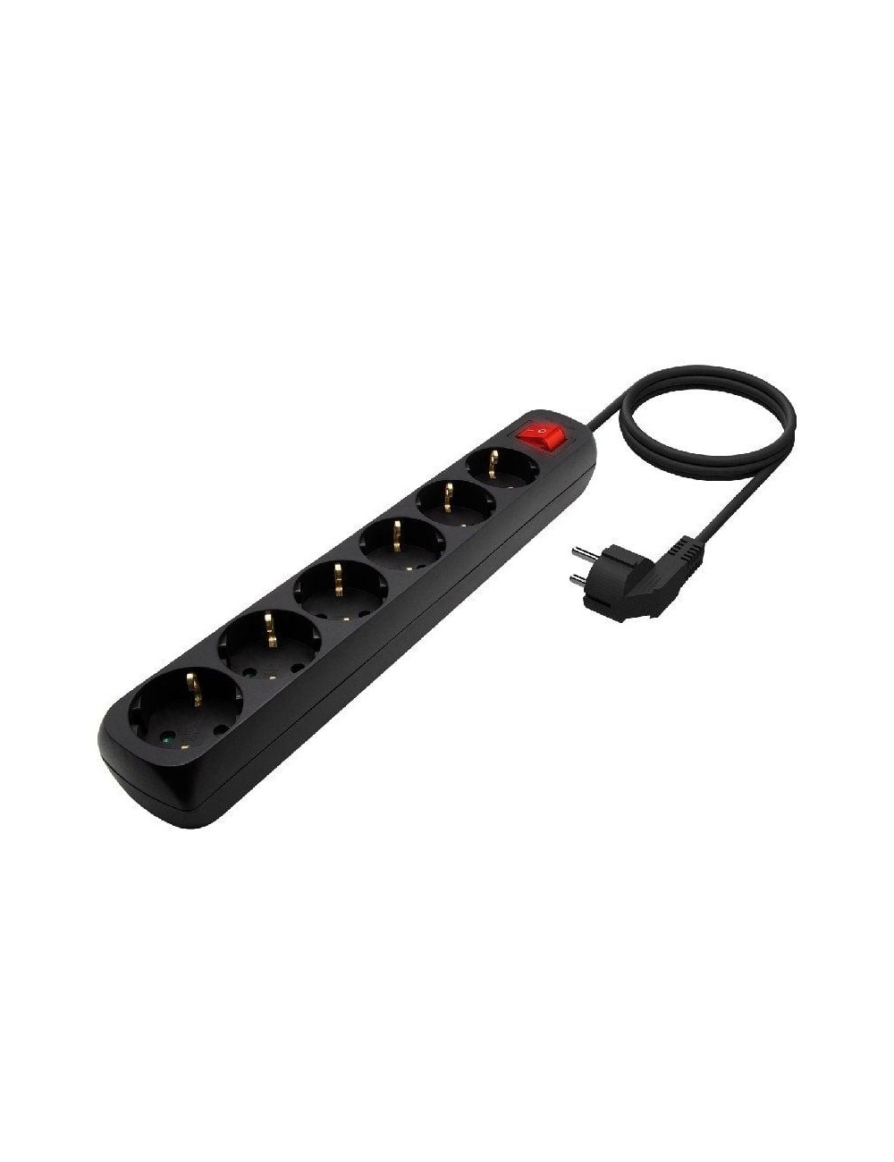 Regleta con Interruptor Aisens A154-0536/ 6 Tomas de Corriente/ Cable 1.4m/ Negro