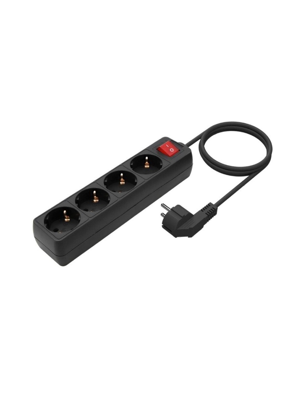 Regleta con Interruptor Aisens A154-0650/ 4 Tomas de Corriente/ Cable 1.4m/ Negro