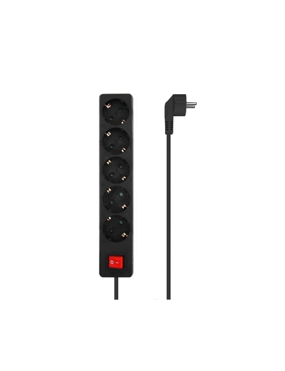 Regleta con Interruptor Aisens A154-0652/ 5 Tomas de Corriente/ Cable 1.4m/ Negro