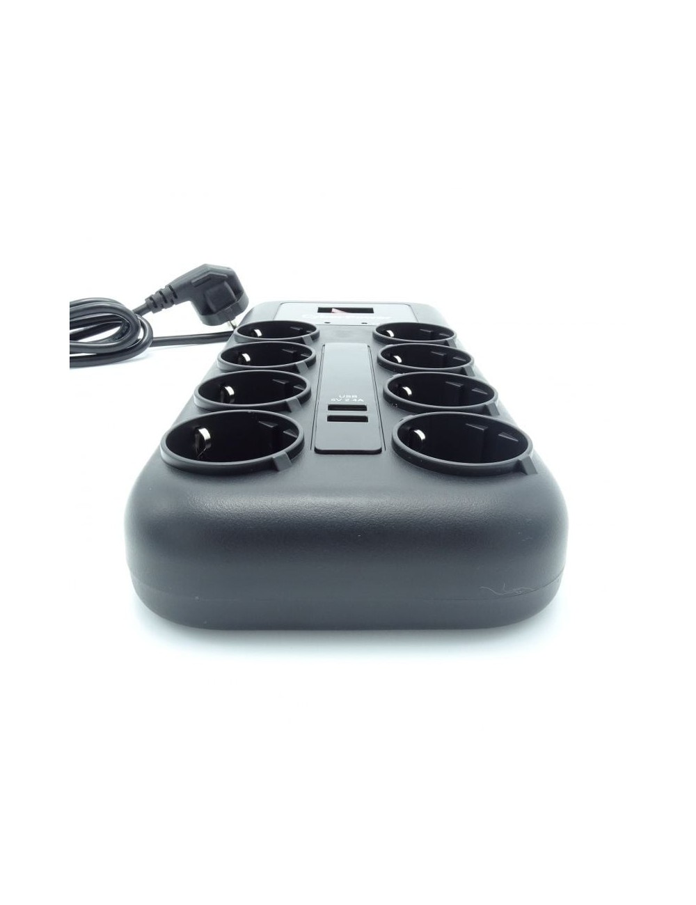 Regleta con Interruptor Cyberpower P0820SUD0-DE/ 8 Tomas de corriente/ 2 USB/ Cable 1.8m/ Negra