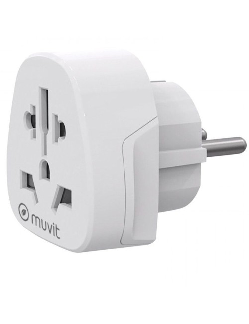 Enchufe Universal Muvit For Change MCADP0007/ 1 Toma de Corriente/ Blanco