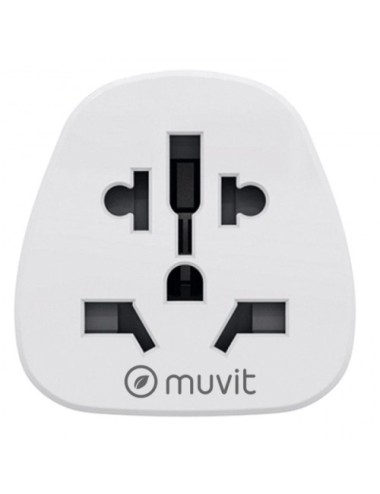 Enchufe Universal Muvit For Change MCADP0007/ 1 Toma de Corriente/ Blanco
