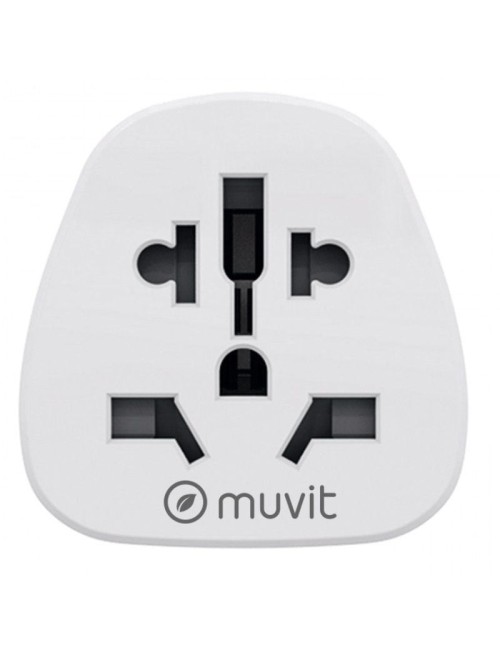 Enchufe Universal Muvit For Change MCADP0007/ 1 Toma de Corriente/ Blanco
