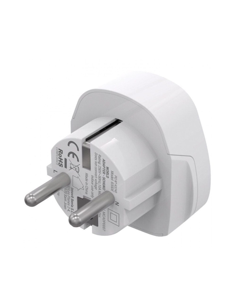 Enchufe Universal Muvit For Change MCADP0007/ 1 Toma de Corriente/ Blanco
