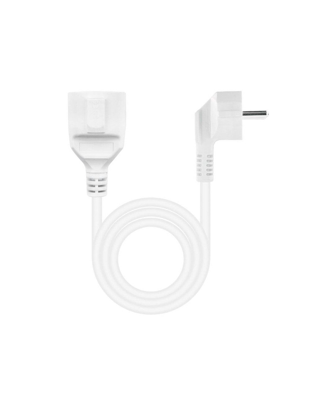 Cable Alargador de Corriente Nanocable 10.22.0602-W/ Schuko Hembra - Schuko Macho/ 2m/ Blanco