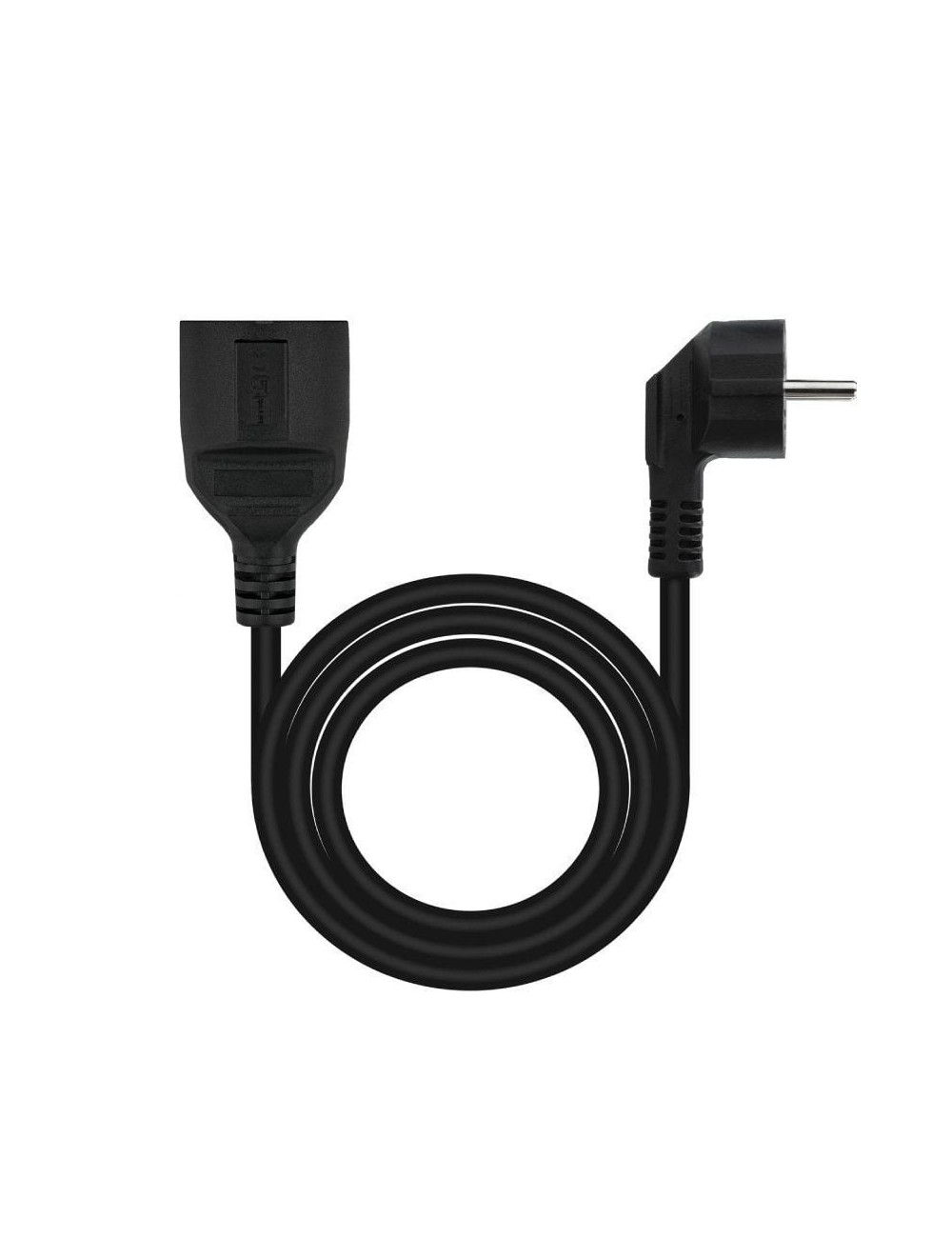 Cable Alargador de Corriente Nanocable 10.22.0603-BK/ Schuko Hembra - Schuko Macho/ 3m/ Negro