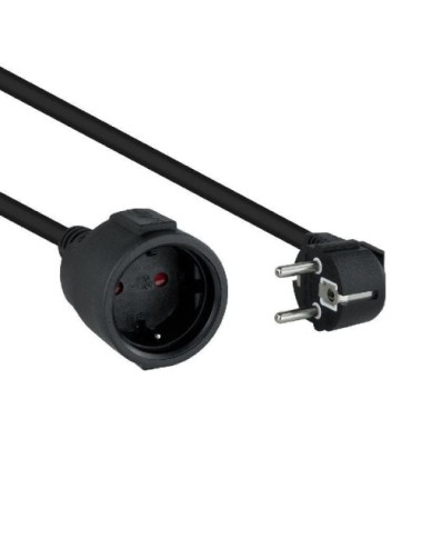 Cable Alargador de Corriente Nanocable 10.22.0605-BK/ Schuko Hembra - Schuko Macho/ 5m/ Negro