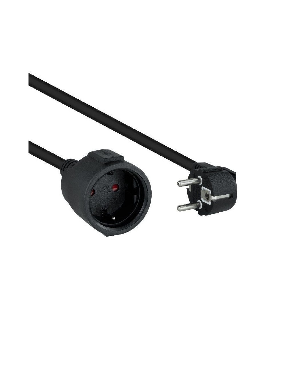 Cable Alargador de Corriente Nanocable 10.22.0605-BK/ Schuko Hembra - Schuko Macho/ 5m/ Negro