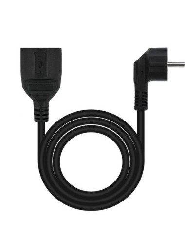 Cable Alargador de Corriente Nanocable 10.22.0605-BK/ Schuko Hembra - Schuko Macho/ 5m/ Negro