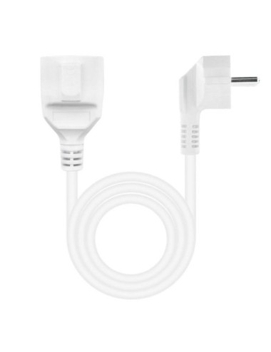 Cable Alargador de Corriente Nanocable 10.22.0605-W/ Schuko Hembra - Schuko Macho/ 5m/ Blanco