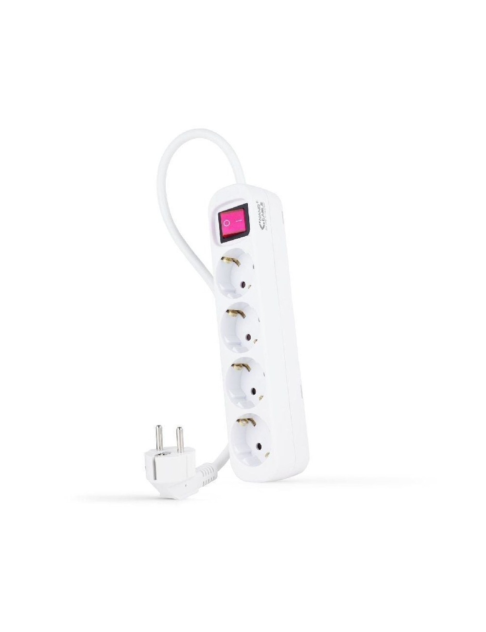 Regleta con Interruptor Nanocable 10.37.0004/ 4 Tomas de Corriente/ Cable 1.4m/ Blanca