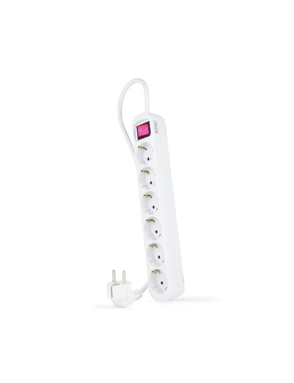 Regleta con Interruptor Nanocable 10.37.0006/ 6 Tomas de Corriente/ Cable 1.4m/ Blanca
