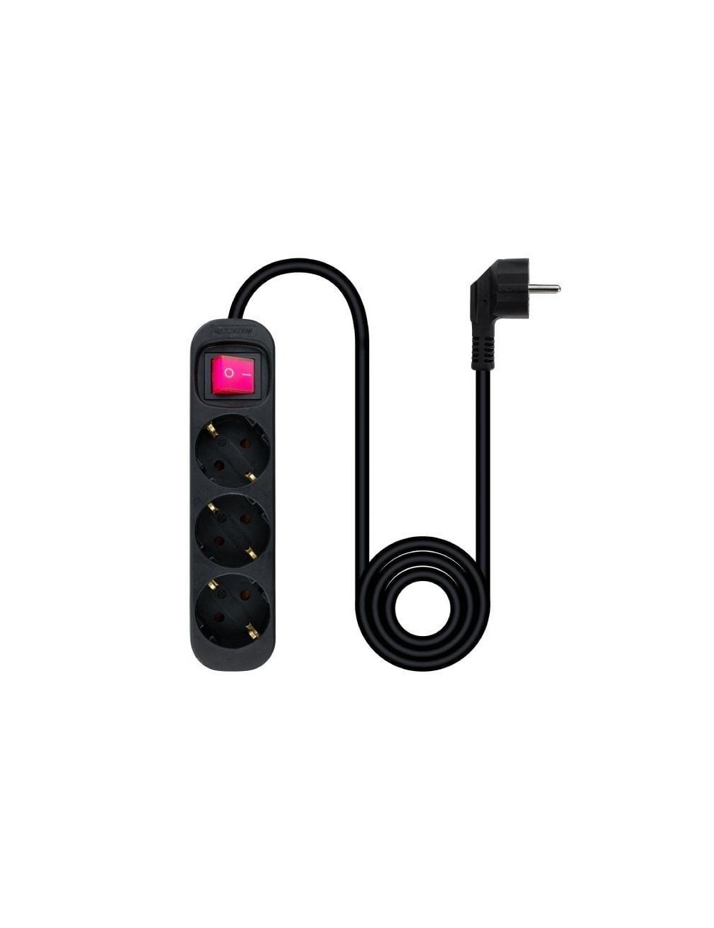 Regleta con Interruptor Nanocable 10.38.0003-BK/ 3 Tomas de Corriente/ Cable 1.4m/ Negra