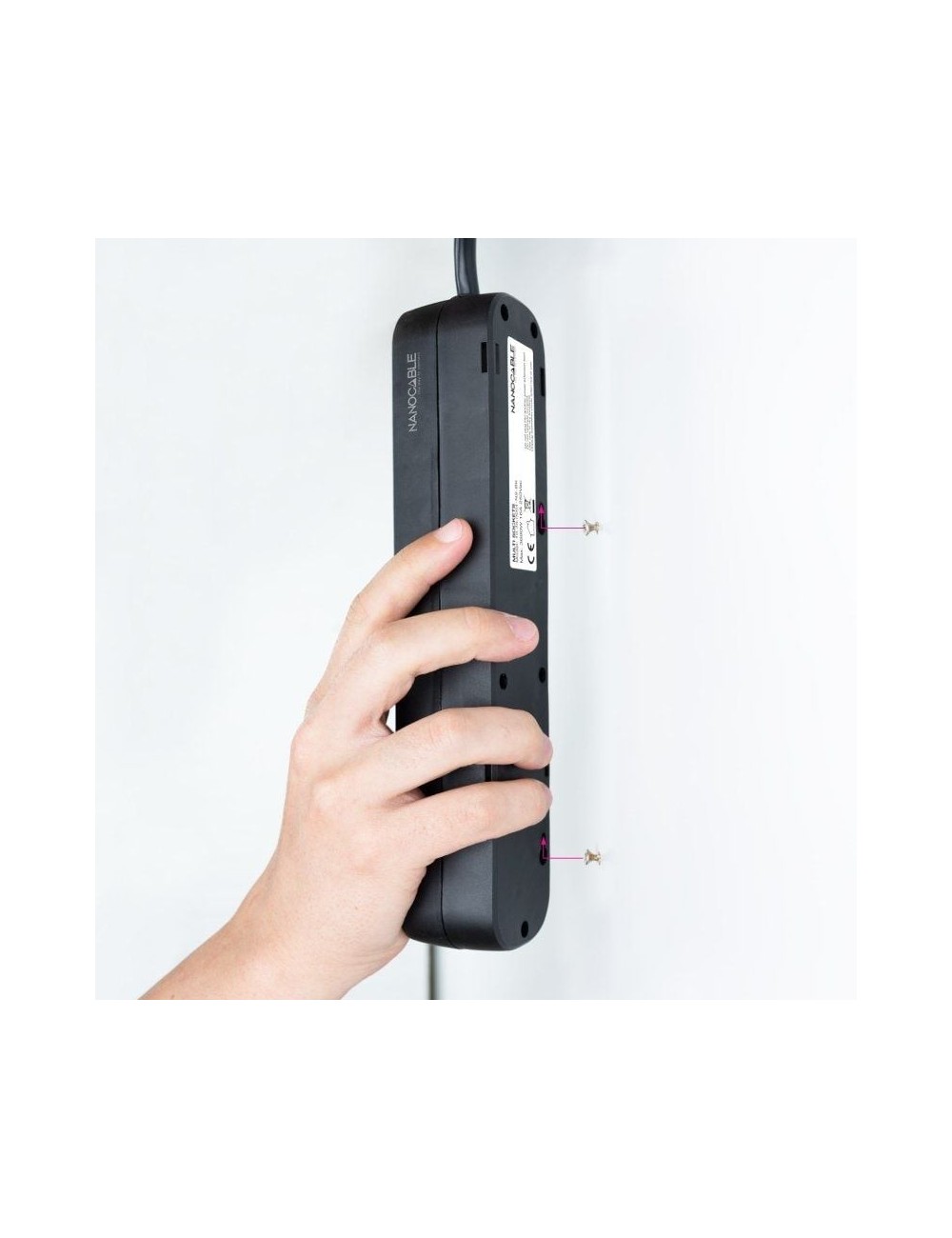 Regleta Nanocable 10.38.0003-NS-BK/ 3 Tomas de Corriente/ Cable 1.4m/ Negra