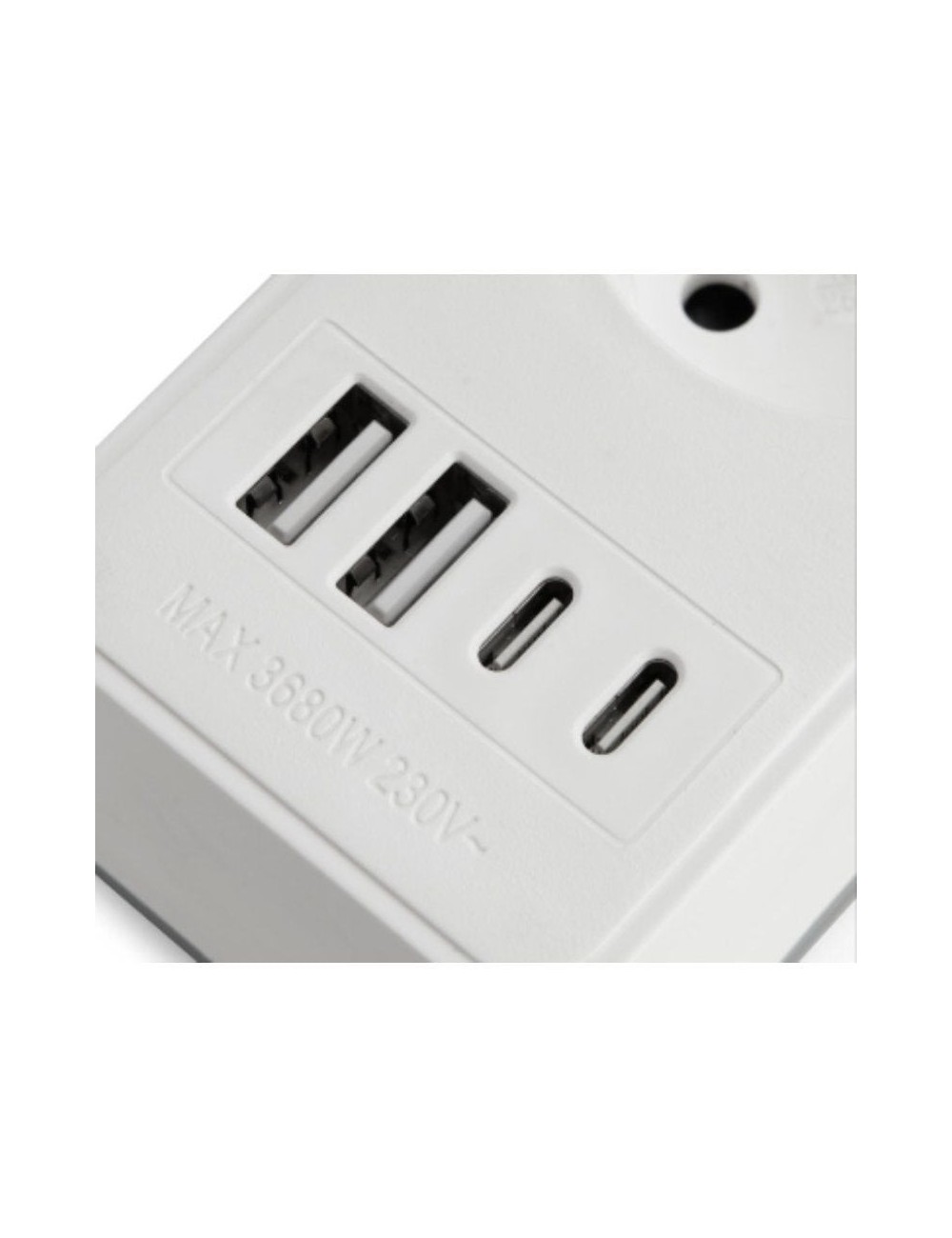 Regleta con Interruptor Orbegozo EN 3100/ 3 Tomas de Corriente/ 2 USB/ 2 USB Tipo-C/ Cable 1.4m/ Blanca