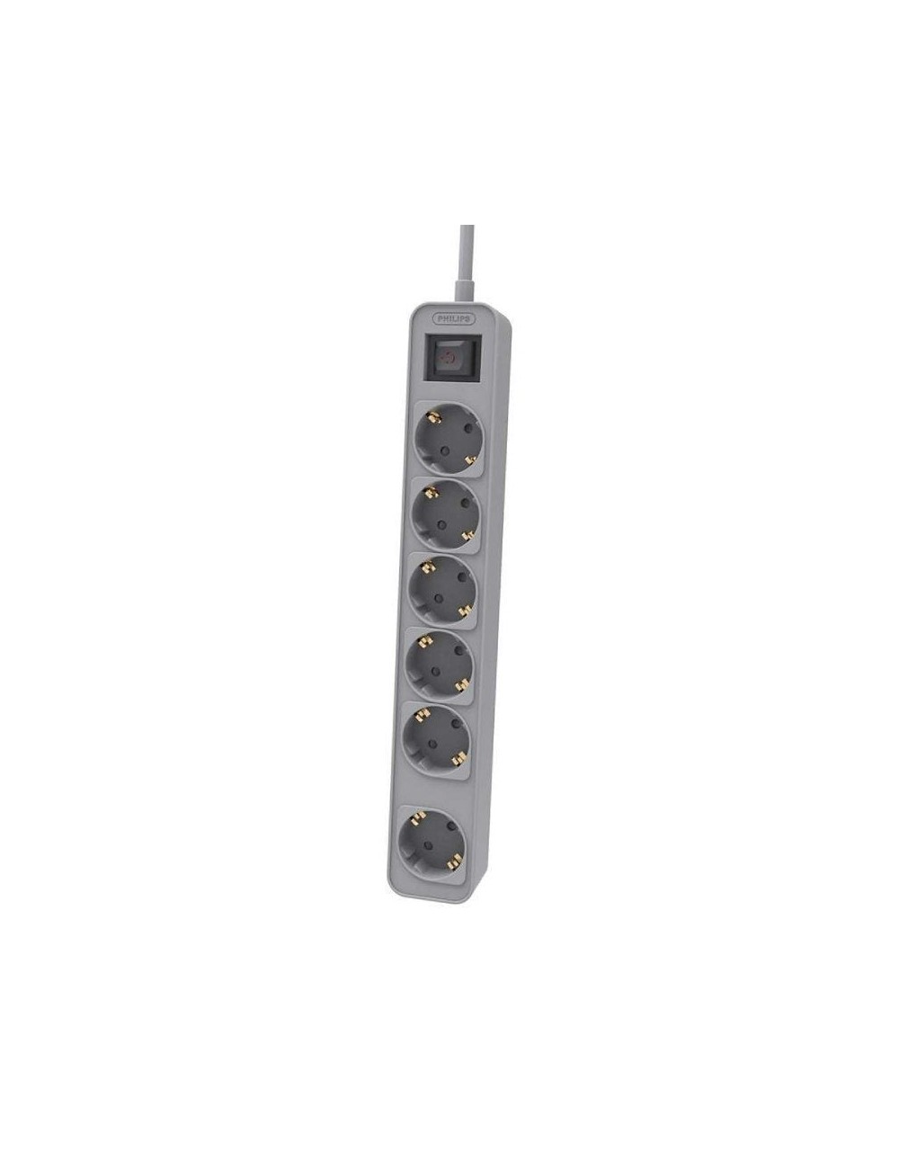 Regleta con Interruptor Philips CHP2164G/10/ 6 Tomas de corriente/ Cable 1.5m/ Gris