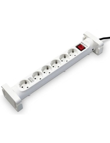 Regleta con interruptor Salicru SAFE 6S/ 6 Tomas de corriente/ Cable 1.4m/ Blanca
