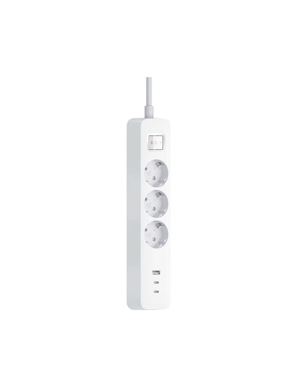Regleta con Interruptor Xiaomi 20W Power Strip/ 3 Tomas de Corriente/ 1 USB/ 2 USB Tipo-C/ Cable 1.4m/ Blanca