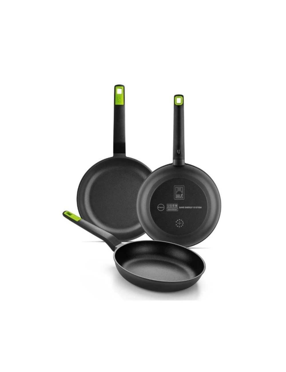 Pack 3 Sartenes Bra Gastro A841201/ Ø18cm/ Ø22cm/ Ø26cm/ Apta para Inducción