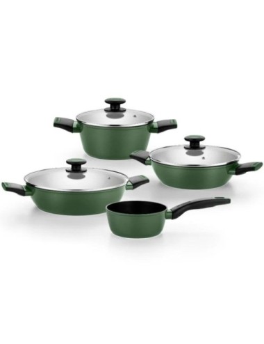 Pack Batería de Cocina Monix Forest M509900/ Cazo Ø16cm/ Cacerolas bajas Ø24 - 28cm/ Cacerolas Ø20cm/ Acero Inoxidable/ Apta par