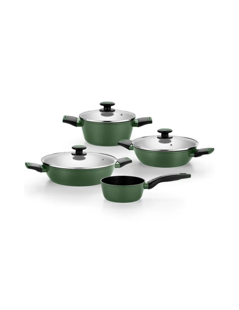 Pack Batería de Cocina Monix Forest M509900/ Cazo Ø16cm/ Cacerolas bajas Ø24 - 28cm/ Cacerolas Ø20cm/ Acero Inoxidable/ Apta par