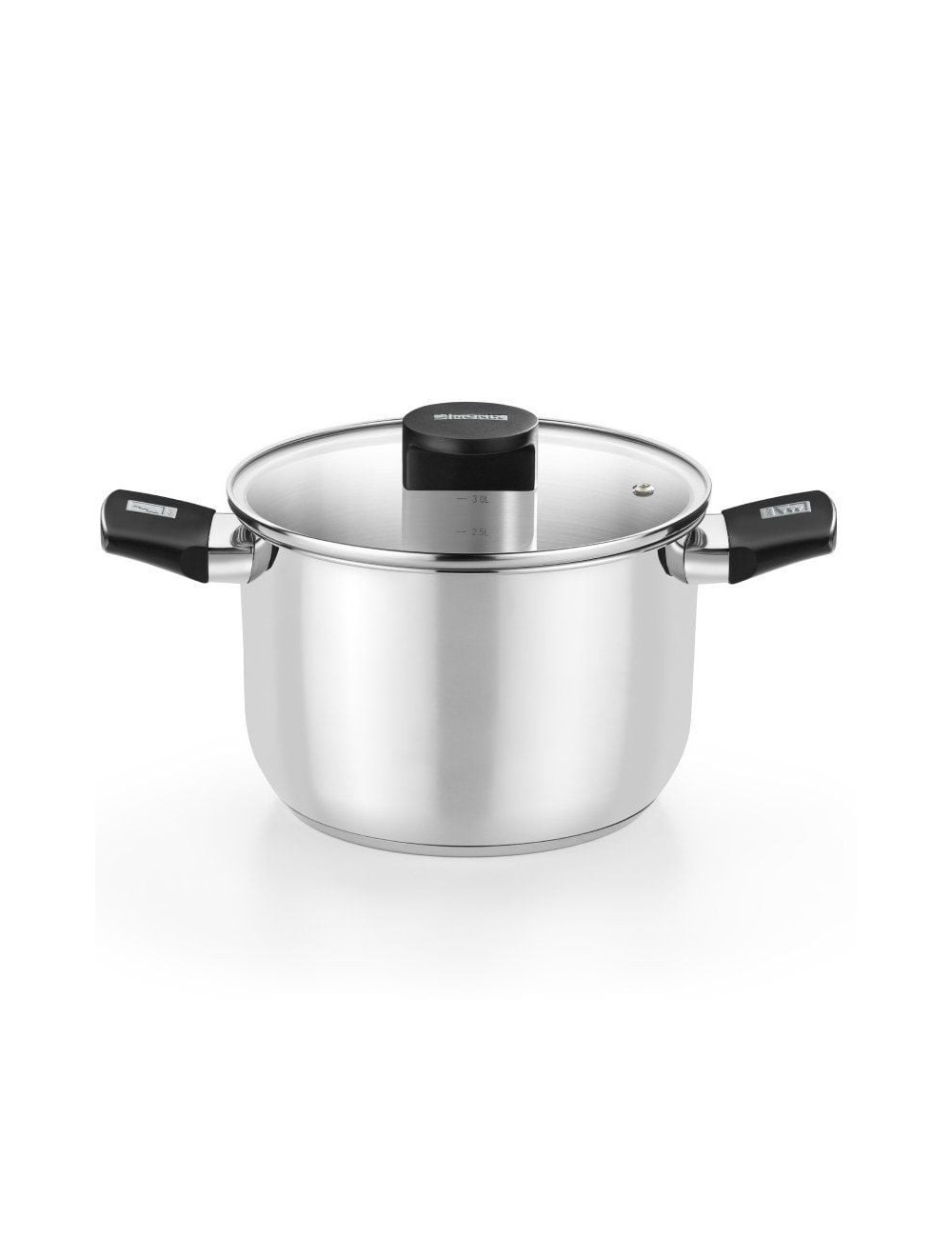 Olla Elite Inox M240218/ 18cm/ 3L/ Acero Inoxidable/ Apta para Inducción