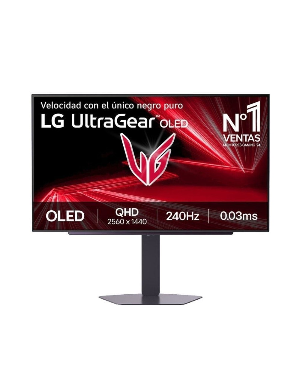 Monitor Gaming LG UltraGear 27GX704A-B 27'/ QHD/ 0.03ms/ 240Hz/ OLED/ Regulable en altura/ Negro