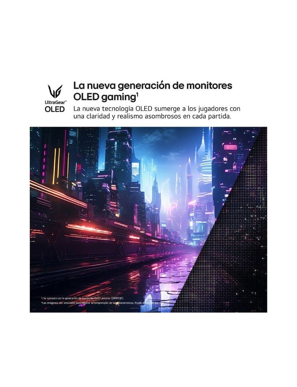 Monitor Gaming LG UltraGear 27GX704A-B 27'/ QHD/ 0.03ms/ 240Hz/ OLED/ Regulable en altura/ Negro