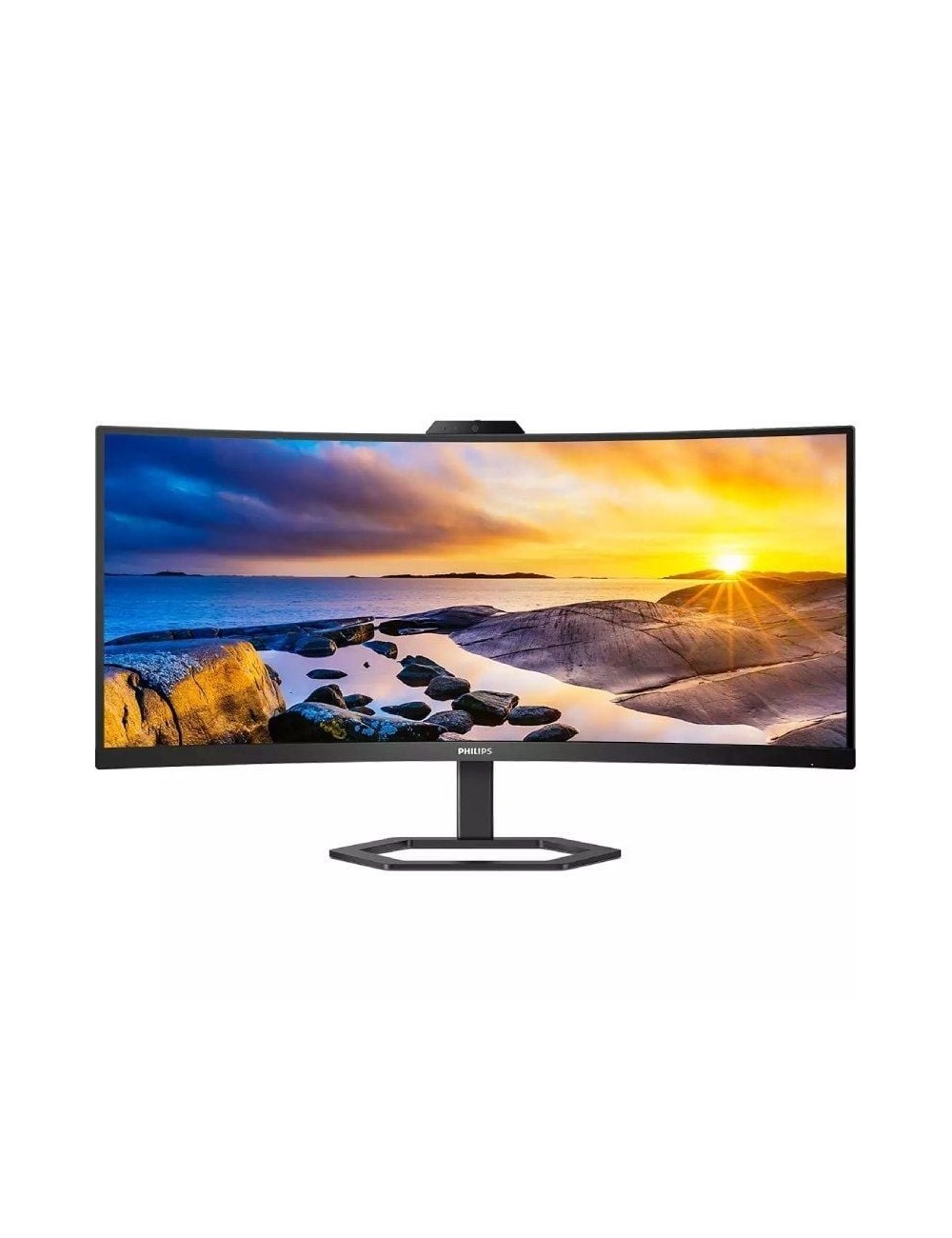 Monitor Profesional Ultrapanorámico Curvo Philips 34E1C5600HE 34'/ WQHD/ Webcam/ Multimedia/ Regulable en altura/ Negro