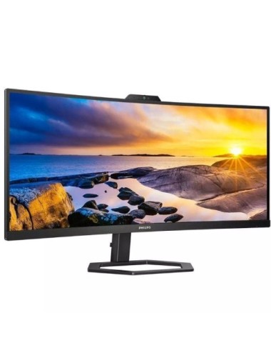 Monitor Profesional Ultrapanorámico Curvo Philips 34E1C5600HE 34'/ WQHD/ Webcam/ Multimedia/ Regulable en altura/ Negro