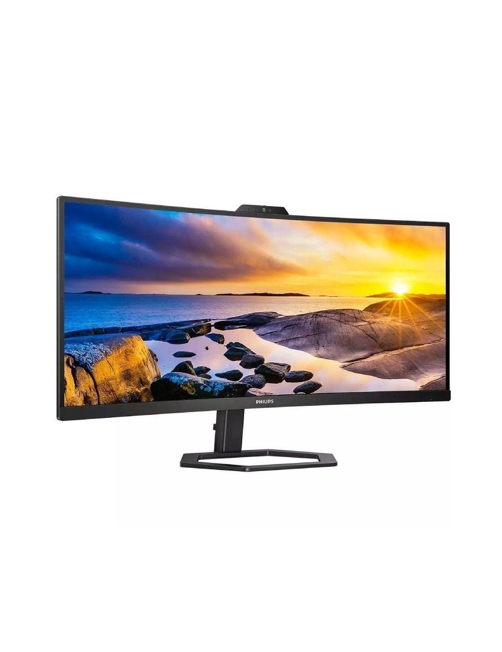 Monitor Profesional Ultrapanorámico Curvo Philips 34E1C5600HE 34'/ WQHD/ Webcam/ Multimedia/ Regulable en altura/ Negro