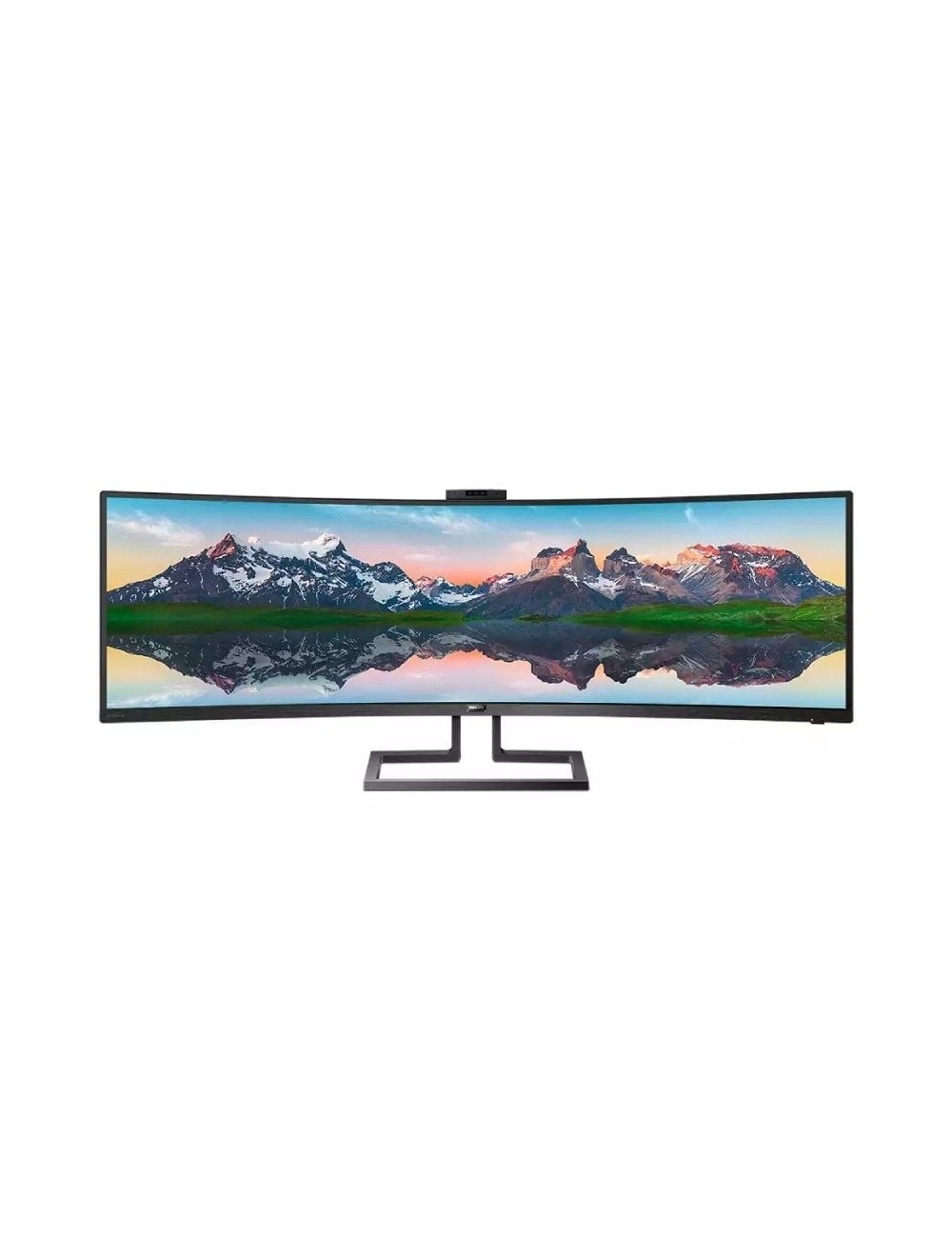 Monitor Profesional Ultrapanorámico Curvo Philips 499P9H 48.8'/ Dual QHD/ Webcam/ Multimedia/ Regulable en altura/ Negro