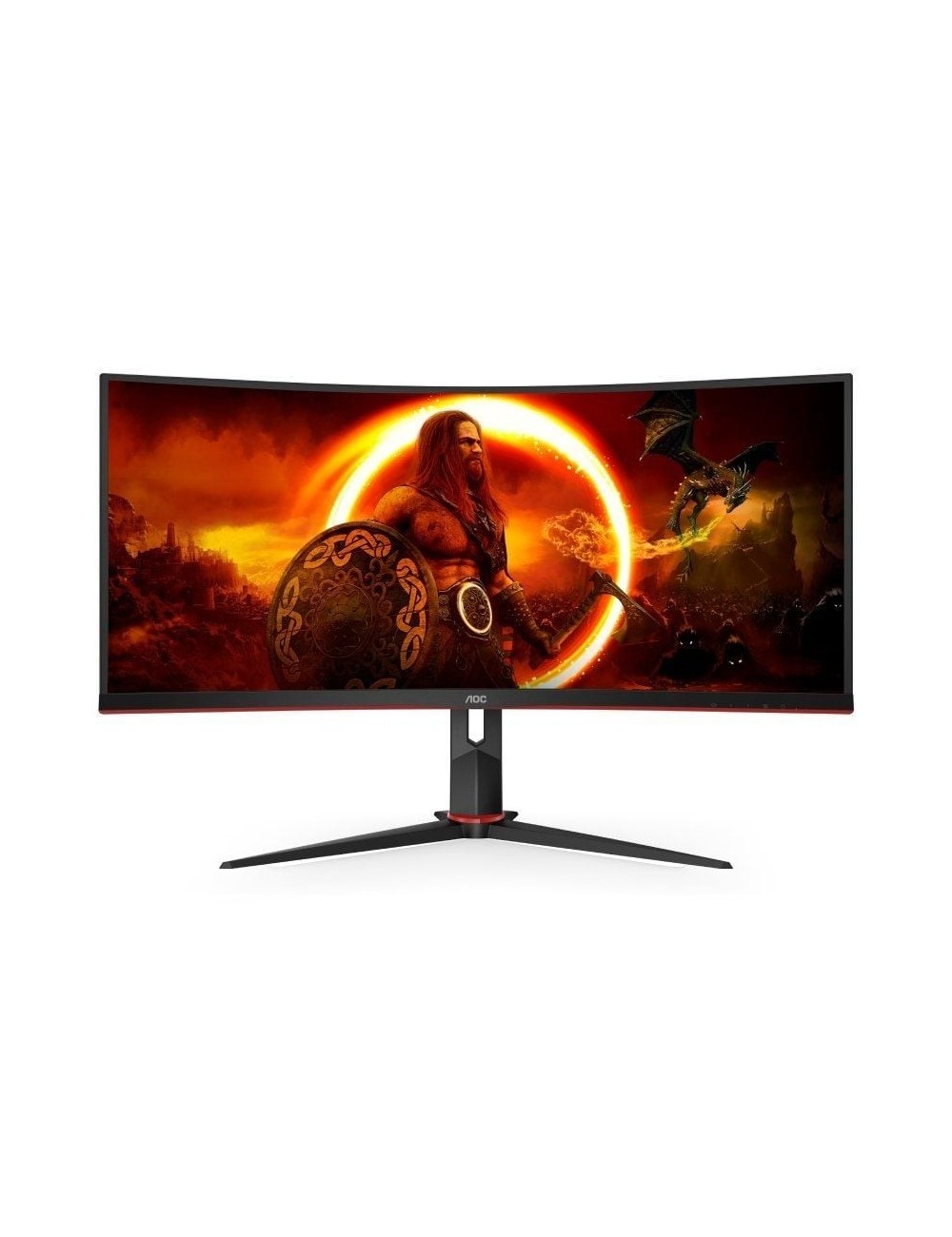 Monitor Gaming Ultrapanorámico Curvo AOC CU34G2XP/BK 34'/ WQHD/ 1ms/ 180Hz/ VA/ Negro