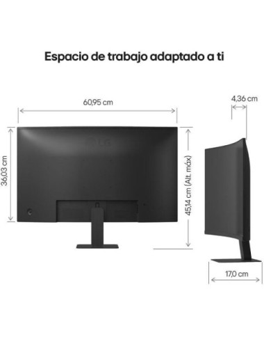 Monitor Curvo LG 27U421A-B 27'/ Full HD/ Negro