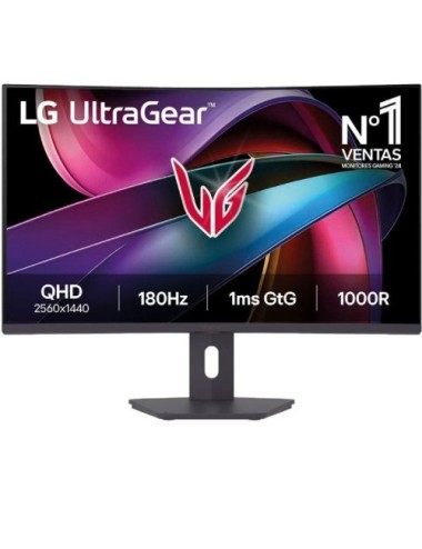 Monitor Gaming Curvo LG UltraGear 32G600A-B 31.5'/ QHD/ 1ms/ 180Hz/ VA/ Regulable en altura/ Negro
