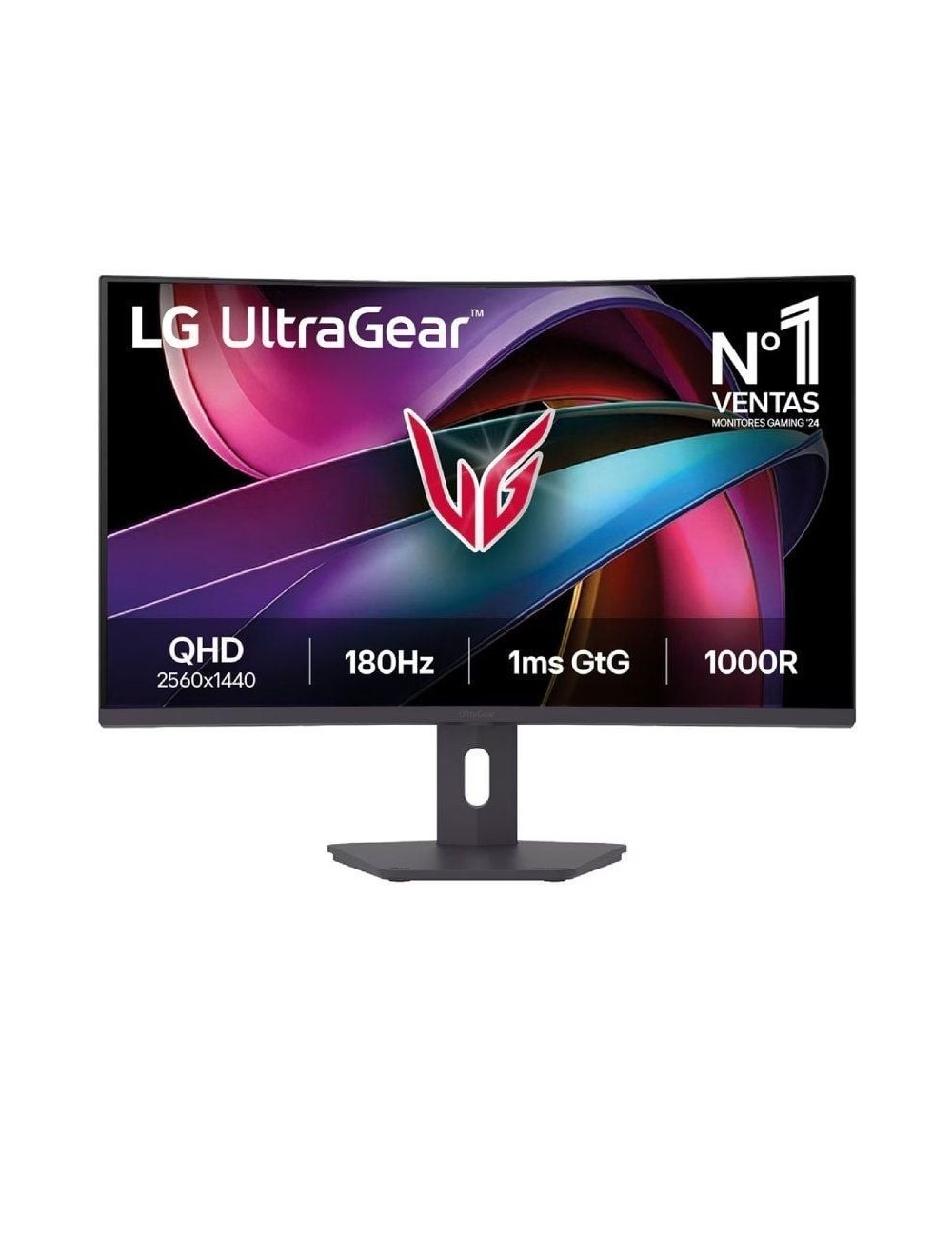 Monitor Gaming Curvo LG UltraGear 32G600A-B 31.5'/ QHD/ 1ms/ 180Hz/ VA/ Regulable en altura/ Negro