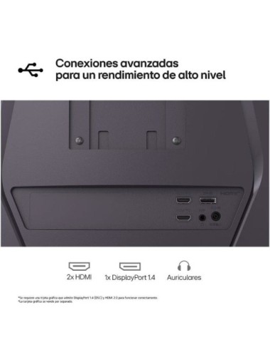 Monitor Gaming Curvo LG UltraGear 32G600A-B 31.5'/ QHD/ 1ms/ 180Hz/ VA/ Regulable en altura/ Negro