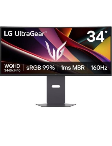 Monitor Gaming Ultrapanorámico Curvo LG UltraGear 34G600A-B 34'/ WQHD/ Multimedia/ 5ms/ 160Hz/ VA/ Regulable en Altura/ Negro