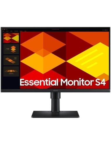 Monitor Profesional Samsung Essential Monitor S4 S40GD S24D402GAU/ 24'/ Full HD/ Regulable en altura/ Negro