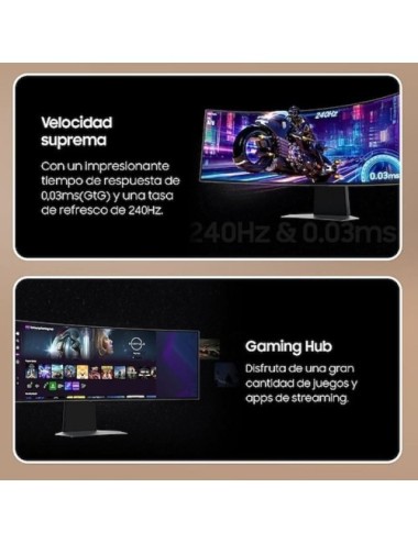 Smart Monitor Gaming Ultrapanorámico Curvo Samsung Odyssey OLED G9 S49DG950SU 49'/ Dual QHD/ 0.03ms/ 240Hz/ OLED/ Multimedia/Reg