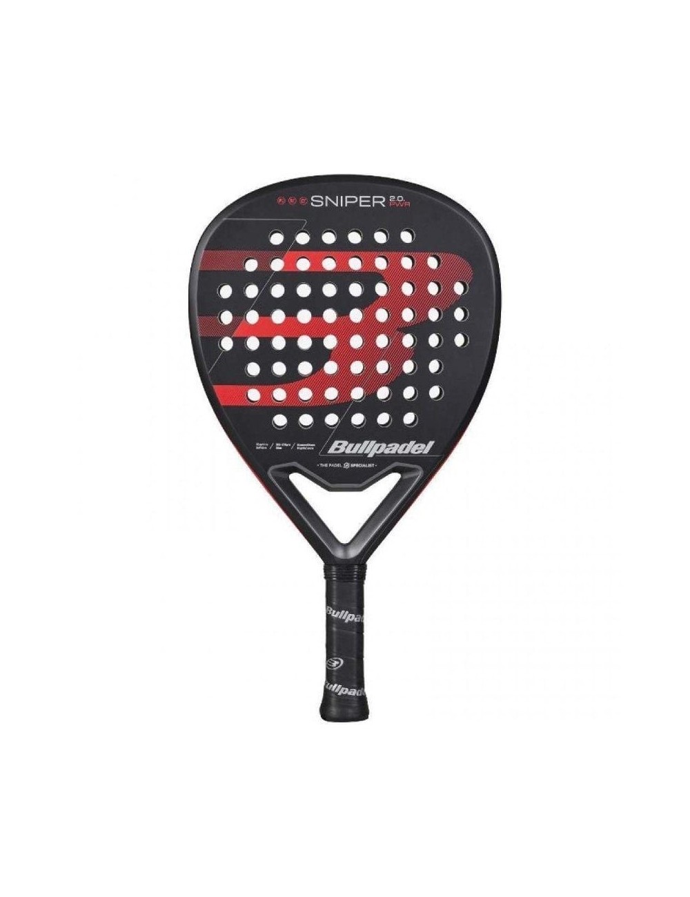 Pala de Pádel Bullpadel Sniper 2.0 Power 2026/ Negra y Roja