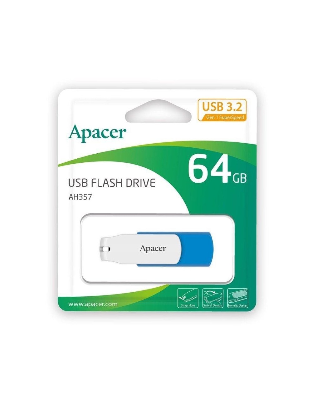 Pendrive 64GB Apacer AH357 USB 3.2