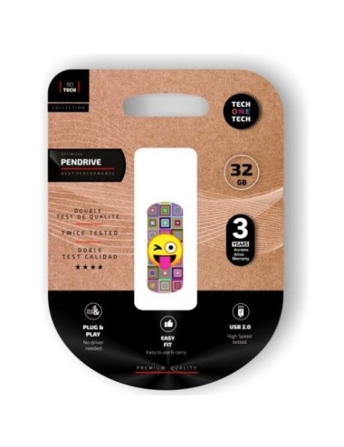 Pendrive 32GB Tech One Tech Emoji guiño USB 2.0