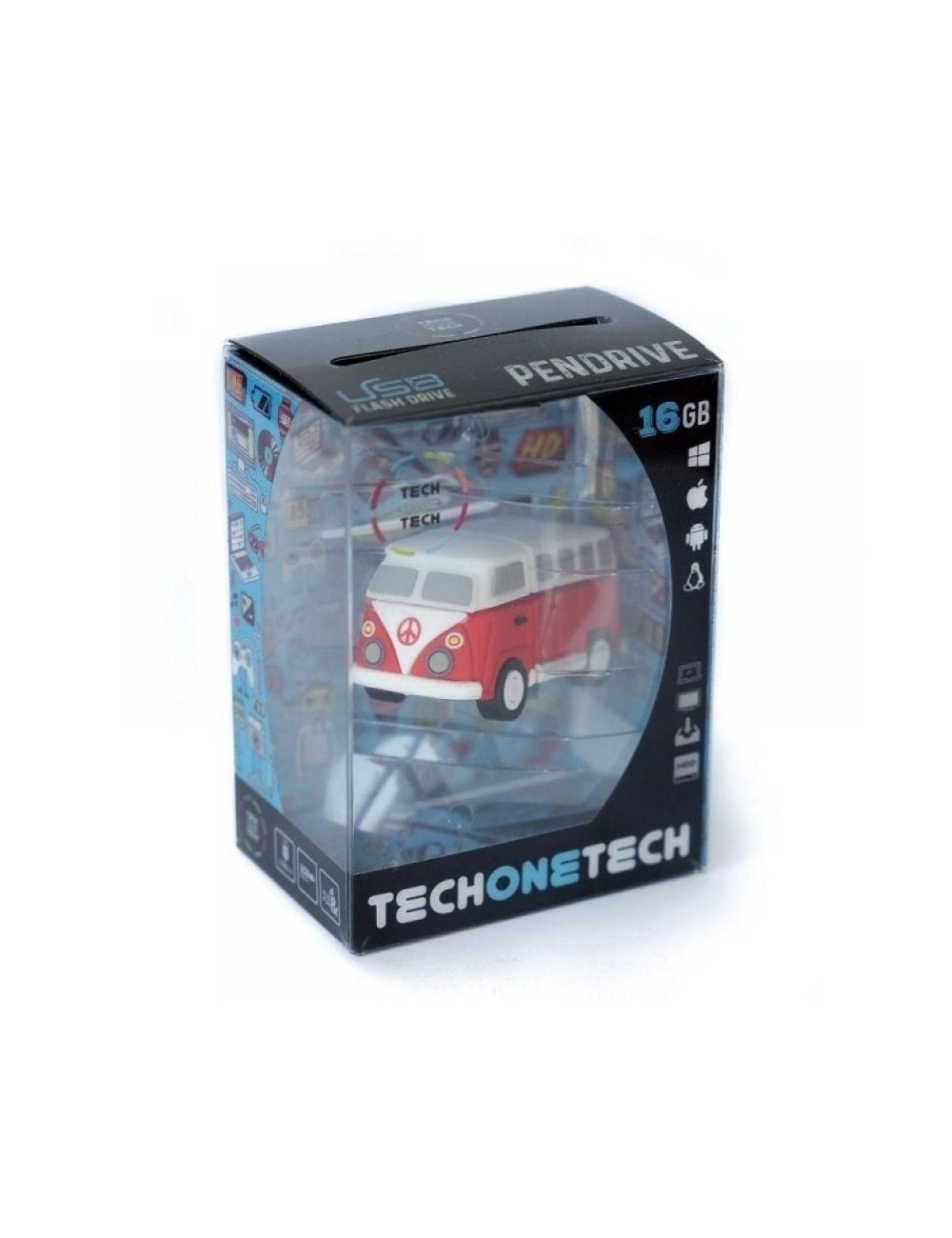 Pendrive 32GB Tech One Tech Hippy Van Bang Camper USB 2.0
