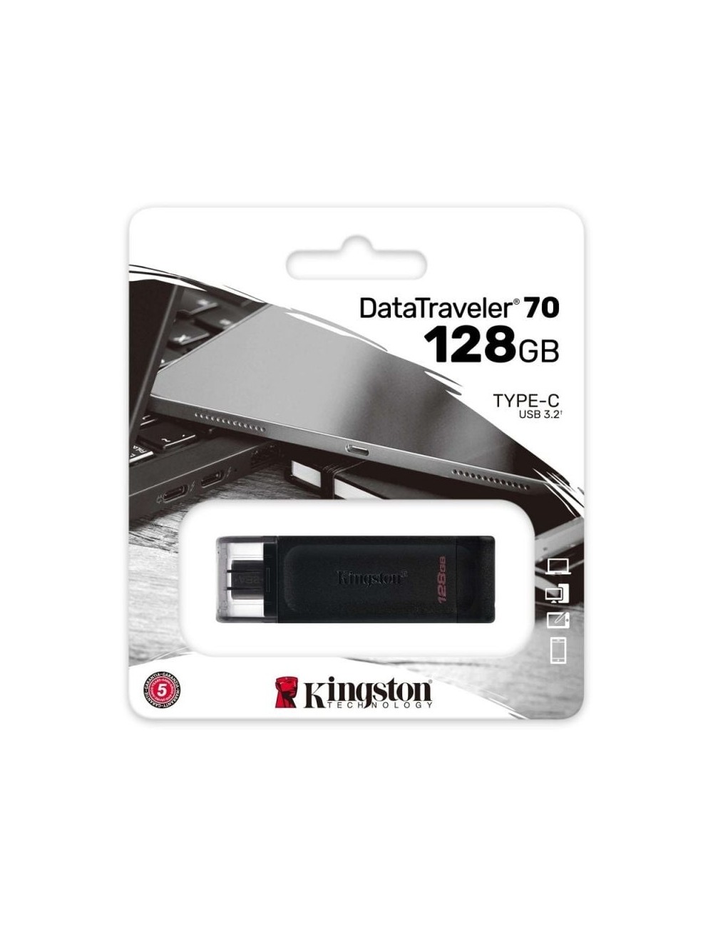 Pendrive 128GB Kingston DataTraveler 70 USB Tipo-C