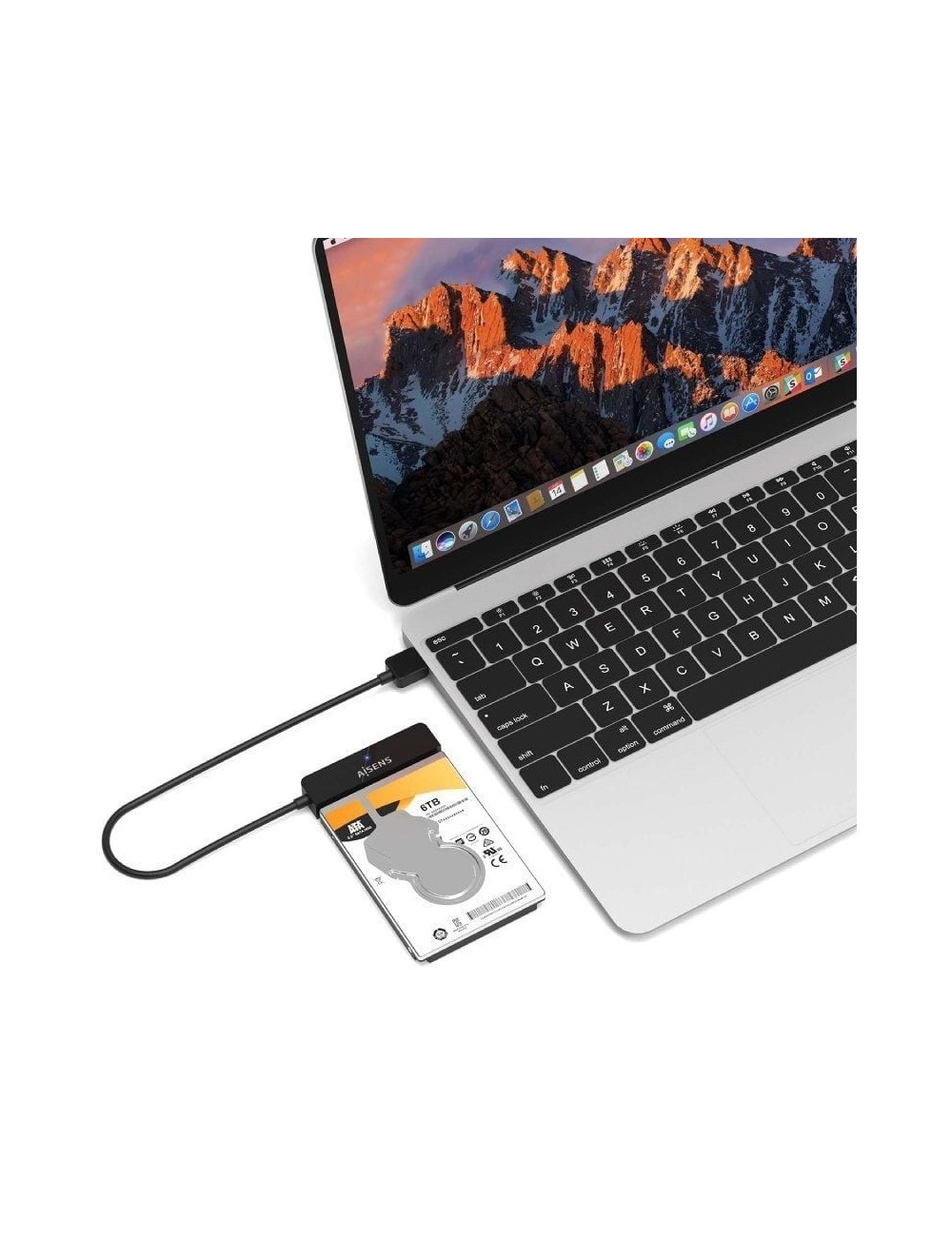 Adaptador para Discos Duros 2.5' Aisens ASE-25A03B/ USB Macho - SATA